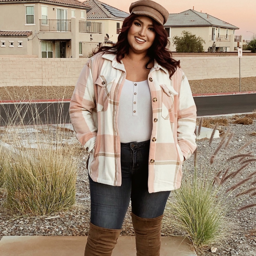 Plaid Pink Shirt Jacket